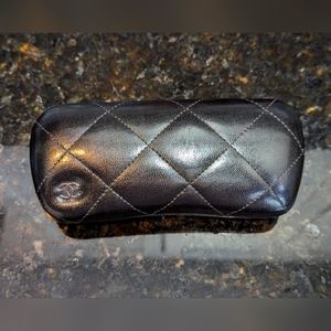 Chanel Black Hard Quilted Glasses Case